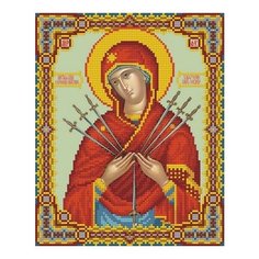 Алмазная мозаика Икона Божией Матери Умягчение злых сердец, картина стразами Фрея 22x27 см.