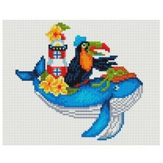 Алмазная мозаика Синий кит, картина стразами Белоснежка 20x25 см.