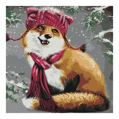 Картина по номерам Забавный лисенок, 30x30 см. Molly