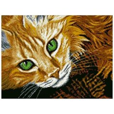Алмазная мозаика Рыжий кот, картина стразами Паутинка 40x30 см.