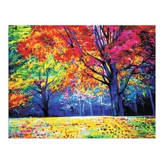 Алмазная мозаика Радужный лес, картина стразами Цветной 40x50 см.
