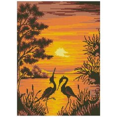 Алмазная мозаика Закат, картина стразами Паутинка 32x44 см.