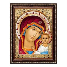 Алмазная мозаика Икона Казанская Богородица, картина стразами Алмазная живопись 30x40 см.