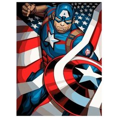 Картина по номерам Капитан Америка, 40x50 см. Фрея