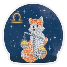 Алмазная мозаика магнит Знаки зодиака. Весы, картина стразами Фрея 9x9 см.