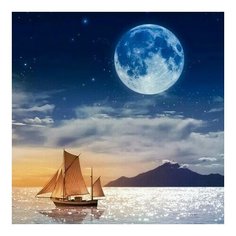 Алмазная мозаика Ночь над морем, картина стразами Molly 30x30 см.