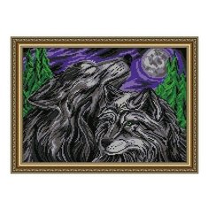 Алмазная мозаика Пара волков, картина стразами АРТ СОЛО 28.5x41 см. Art Solo