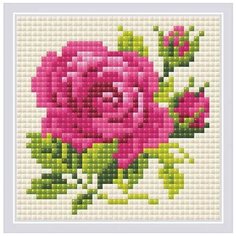 Алмазная мозаика Розочка, картина стразами Риолис 10x10 см.