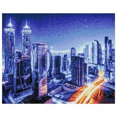 Алмазная мозаика Ритм ночного города, картина стразами Фрея 50x40 см.