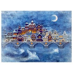 Алмазная мозаика Ночной город, картина стразами Фрея 55x40 см.