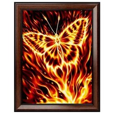 Алмазная мозаика Огненная бабочка, картина стразами Алмазная живопись 30x40 см.