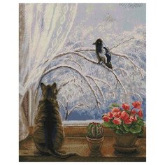 Алмазная мозаика Февраль (Воробьёва Ольга), картина стразами PaintBoy 40x50 см.