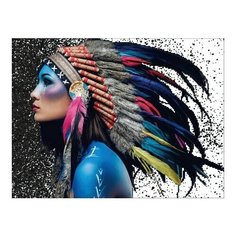 Алмазная мозаика Шаманка (На подрамнике), картина стразами Цветной 50x65 см.