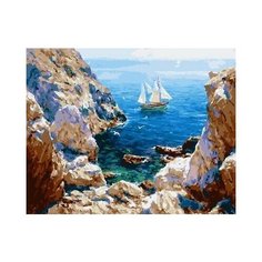 Картина по номерам Парусник у берега, 40x50 см. PaintBoy