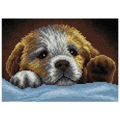 Алмазная мозаика Символ 2018г, картина стразами Вышиваем бисером 20x28.5 см.