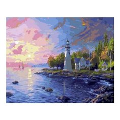 Картина по номерам Маяк на закате, 40x50 см. PaintBoy