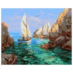 Картина по номерам Парусник в бухте, 40x50 см. PaintBoy