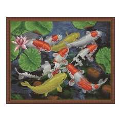 Алмазная мозаика Карпы кои, картина стразами PaintBoy 40x50 см.