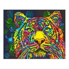 Картина по номерам Разноцветный тигр, 40x50 см. PaintBoy
