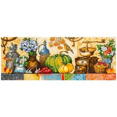 Алмазная мозаика Натюрморт с тыквами, картина стразами Фрея 74x28 см.