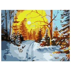 Картина по номерам Зимний лес, 15x20 см. Molly