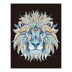 Алмазная мозаика Этнический лев, картина стразами Цветной 40x50 см.