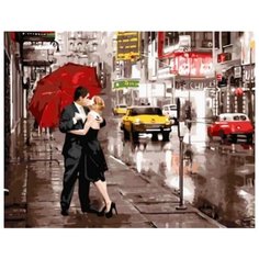 Алмазная мозаика Вдвоем в Нью-Йорке (На подрамнике), картина стразами Цветной 40x50 см.