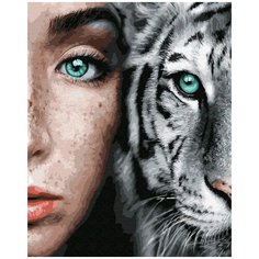 Картина по номерам Дикие. Белый тигр, 40x50 см. ВанГогВоМне