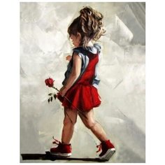 Алмазная мозаика Юная леди (На подрамнике), картина стразами Цветной 40x50 см.