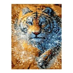Картина по номерам Тигр мчится по воде, 40x50 см. PaintBoy