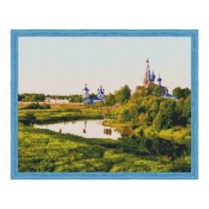 Алмазная мозаика Вид на монастырь, картина стразами Цветной 40x50 см.