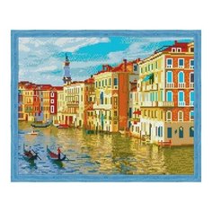 Алмазная мозаика Город на воде, картина стразами Цветной 40x50 см.