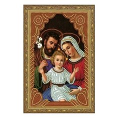 Алмазная мозаика Святое семейство, картина стразами PaintBoy 20x30 см.