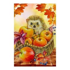 Алмазная мозаика Яблочный ежик, картина стразами Алмазное хобби 20x30 см.