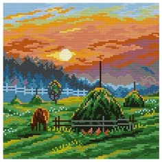 Алмазная мозаика Раннее утро, картина стразами Фрея 24x24 см.