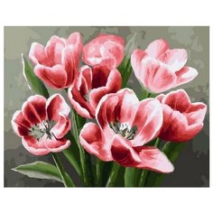 Картина по номерам Красные тюльпаны, 40x50 см. PaintBoy
