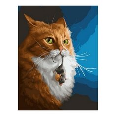Картина по номерам Кот с мышкой, 40x50 см. PaintBoy