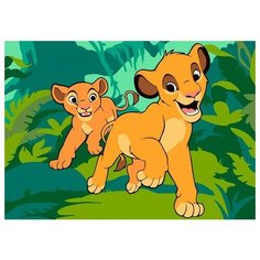 Картина по номерам Симба и Нала, 20x30 см. Фрея