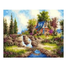 Картина по номерам Домик у ручья, 40x50 см. PaintBoy