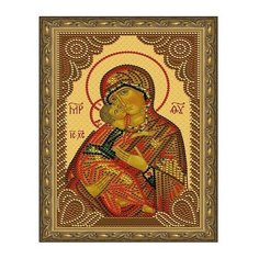 Алмазная мозаика Владимирская Божия Матерь, картина стразами Molly 20x30 см.