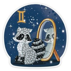 Алмазная мозаика магнит Знаки зодиака. Близнецы, картина стразами Фрея 9x9 см.