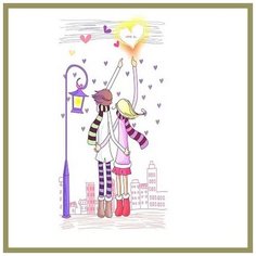 Картина по номерам Роспись по текстилю. Сумка на молнии, с ручками "Свидание", 33x30 см. Diy