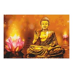 Алмазная мозаика Золотой Будда, картина стразами Фрея 40x60 см.