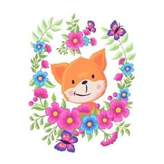 Картина по номерам Лисенок в цветах, 30x40 см. Фрея