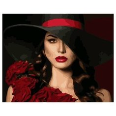 Картина по номерам Незнакомка в шляпе, 40x50 см. PaintBoy