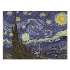 Алмазная мозаика Звездная ночь, картина стразами PaintBoy 30x40 см.