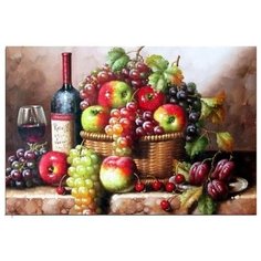 Картина по номерам Натюрморт с фруктами и вином, 40x50 см. PaintBoy