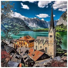 Алмазная мозаика Австрия. Альпы, картина стразами Molly 30x30 см.