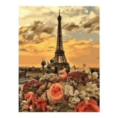 Картина по номерам Париж и цветы, 40x50 см. PaintBoy