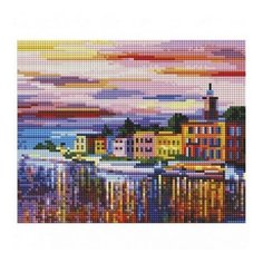 Алмазная мозаика Озеро Комо - Белладжио, картина стразами Белоснежка 20x25 см.